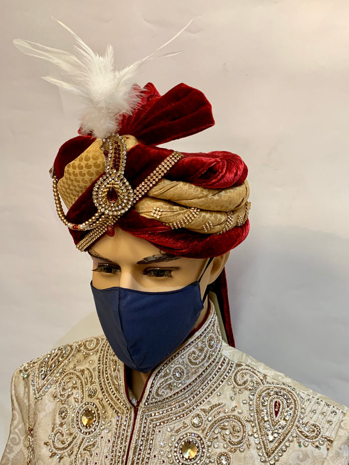 Unisex Designer Silk Plain Independence Blue Cloth Face Masks