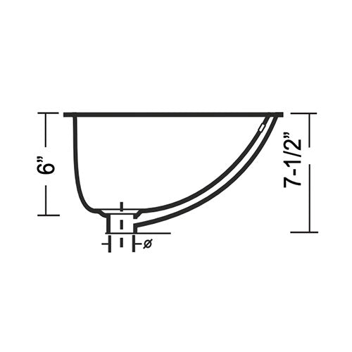 White Large Undermount Bowl Continental