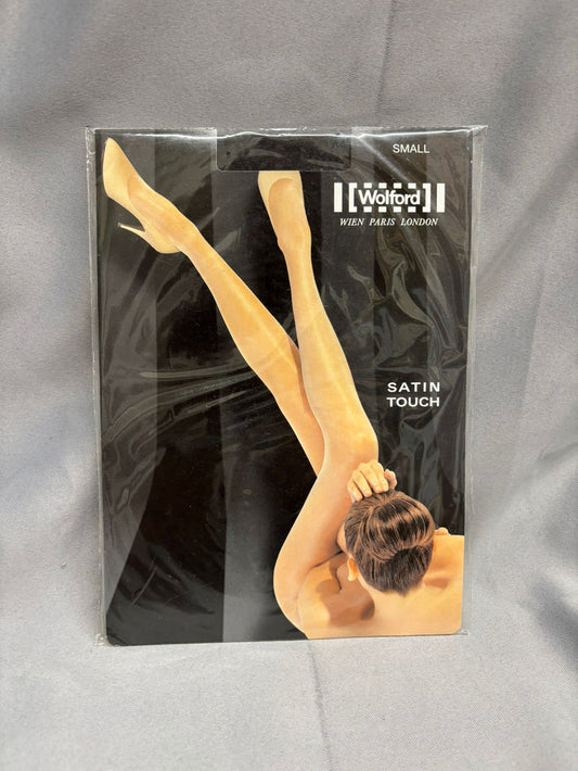 Wolford Satin Touch Black Tights Size Small