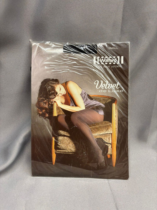 Wolford Velvet De Luxe Black Tights Size Small