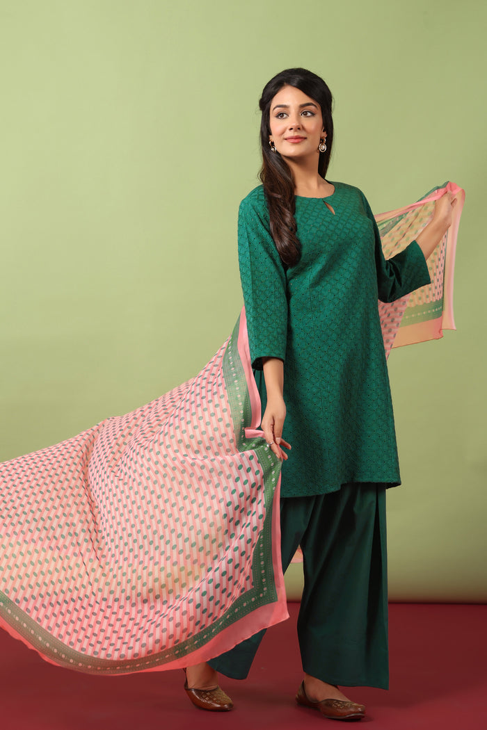 Women’s Cotton Kurta and Farshi Salwar with Dupatta