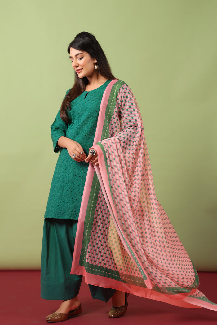 Women’s Cotton Kurta and Farshi Salwar with Dupatta