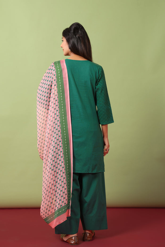 Women’s Cotton Kurta and Farshi Salwar with Dupatta