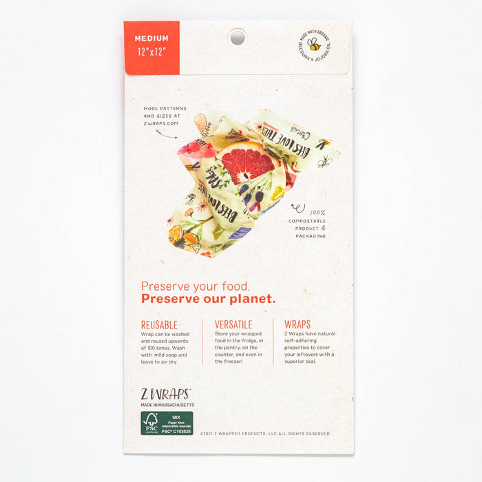 Z Wraps Beeswax Wraps - 3-Pack S/M/L