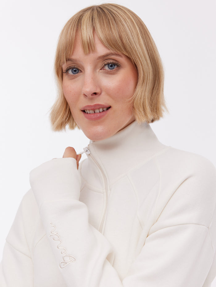 Zilia White WH007 Zips 1/4 Cuff Embroidery Shot 2