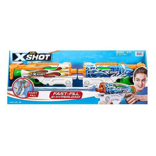 Zuru X Shot Hyperload Skins Fast-Fill Water Blasters Pistol 2 Pack Water Play